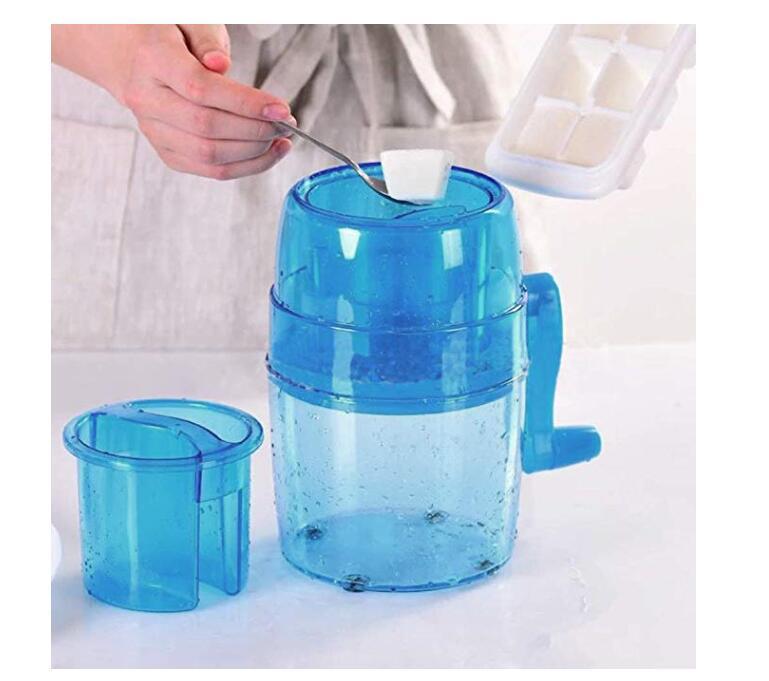 Handle DIY Ice Crusher Manual Portable Ice slush Maker home Snow Cone Smoothie Ice Block Making Machine Ice Shaver