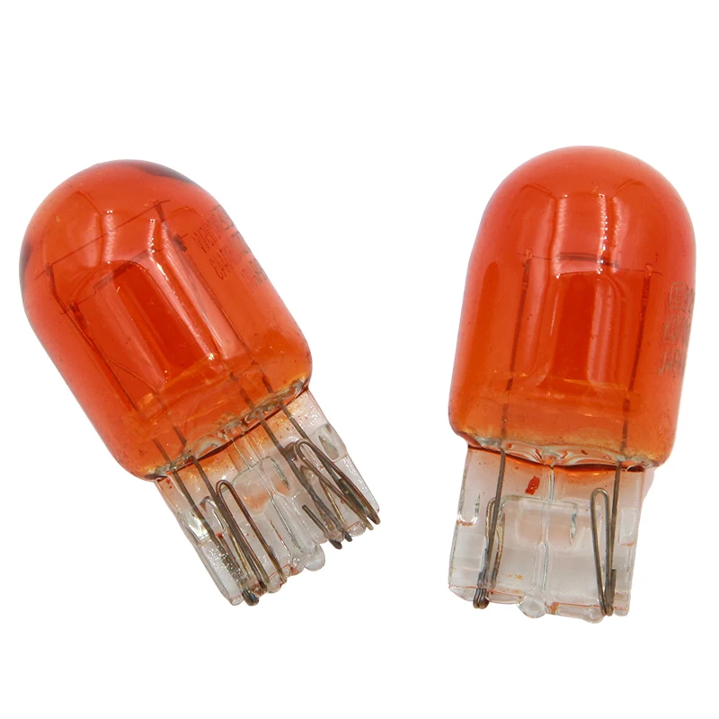Kevanly 10pcs car T20 7440 7443 halogen lamp 12v w21/5w warm white brake bulbs Tail Light Stop Light Rear Turn Signal DRL 12v