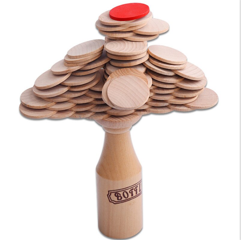 Bloc empilable en bois enfants bouteille défi Jenga Puzzle jouet Bar club acclamant jeu accessoires mentaux: Default Title