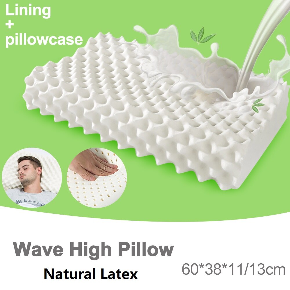 Nekkussen van natuurlijk latex, orthopedisch beddengoed, cervicale massagekussen, kussen met kussensloop voor pijnverlichting in de gezondheidszorg: A3 60 x 38 x 11cm