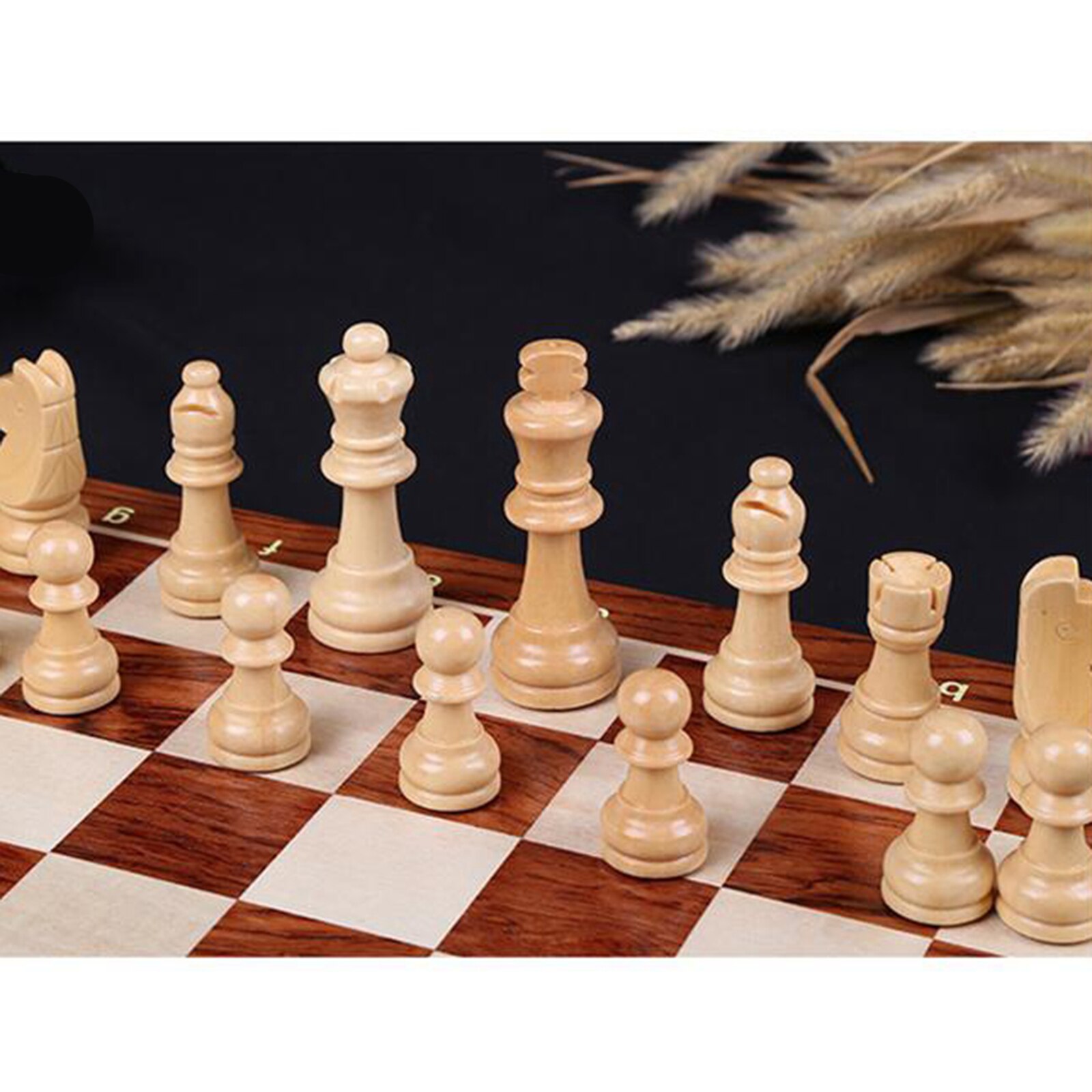 Tournament 15" Handcrafted Wooden Chess Board and 32 Pieces Chessmen