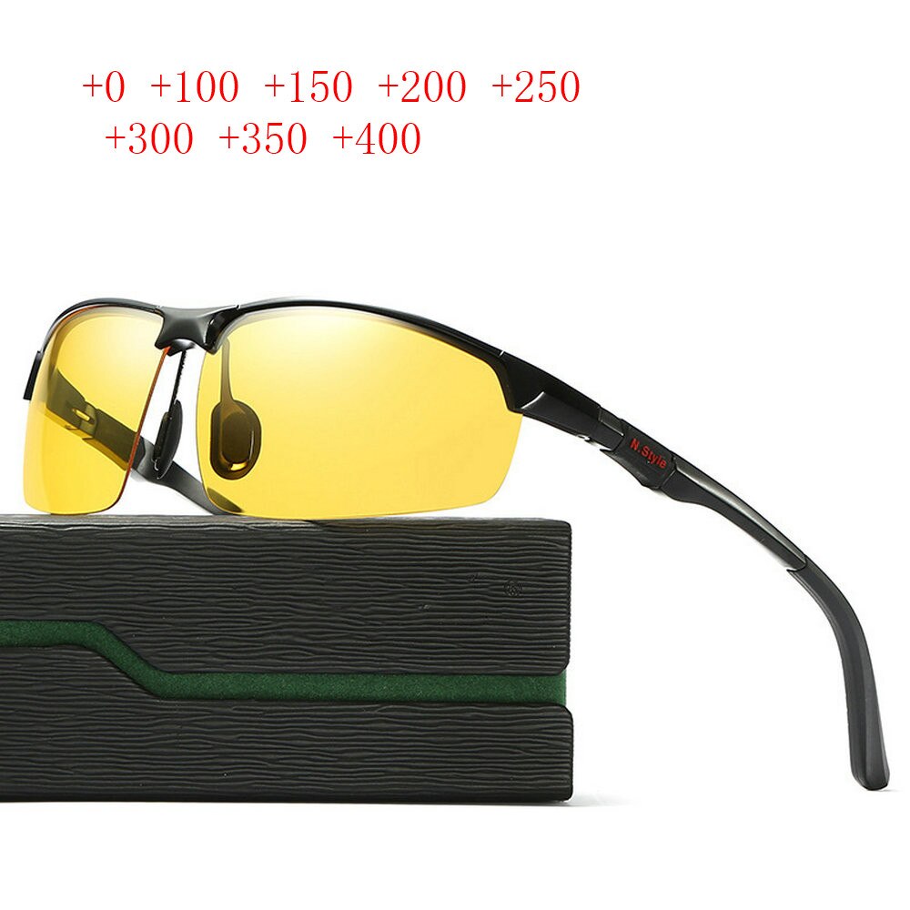 Aluminium magnesium bifocale leeszonnebril heren nachtzicht presbyopie sport leeszonnebril dioptrie 1.0 to 3.0 nx