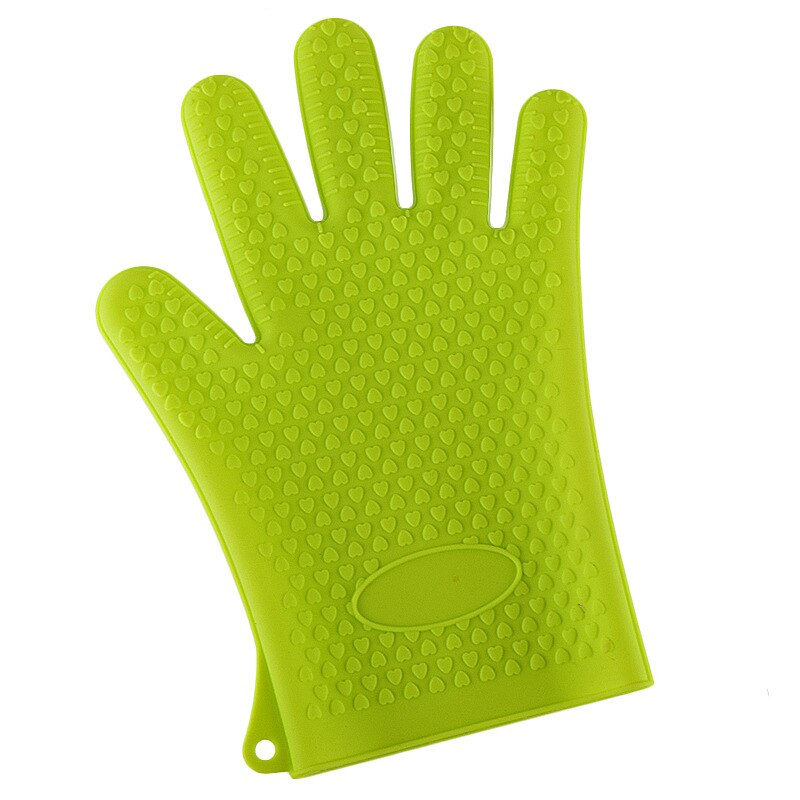 Silikon hohe temperatur beständig wärmedämmung wasserdichte Anti verbrüHenne Anti Unterhose ofen mikrowelle handschuhe silikon handschuhe: Grün