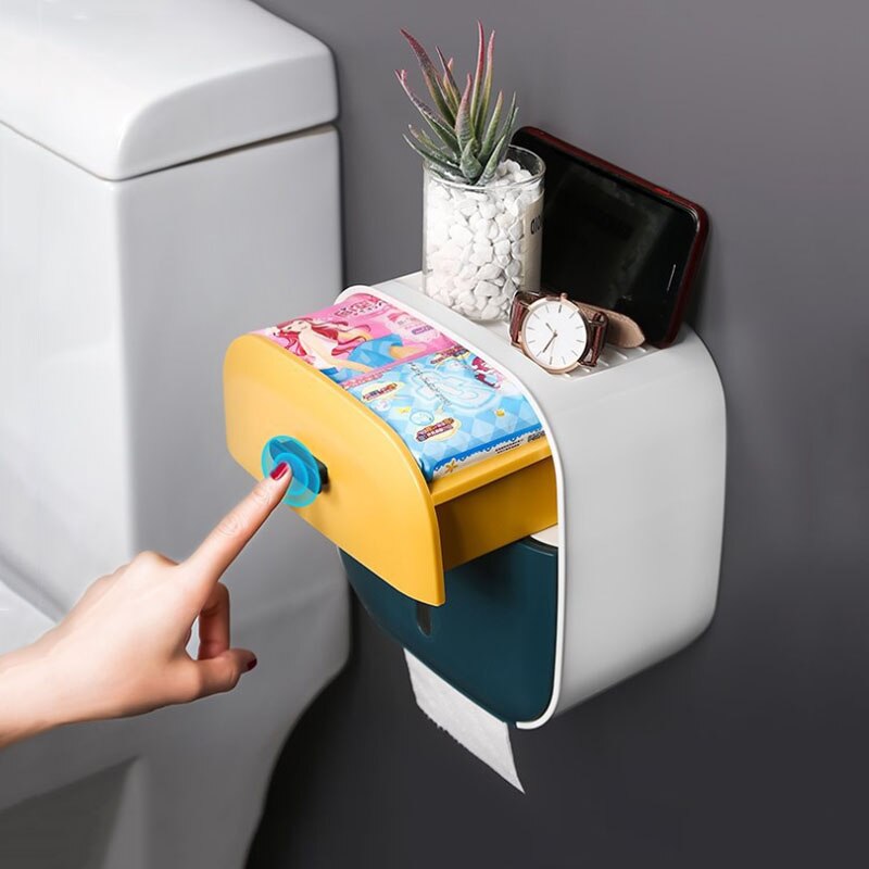Muur Gemonteerde Toiletrolhouder Dragende Toiletpapier Dispenser Waterdichte Papier Opslag Thuis Badkamer Accessoires
