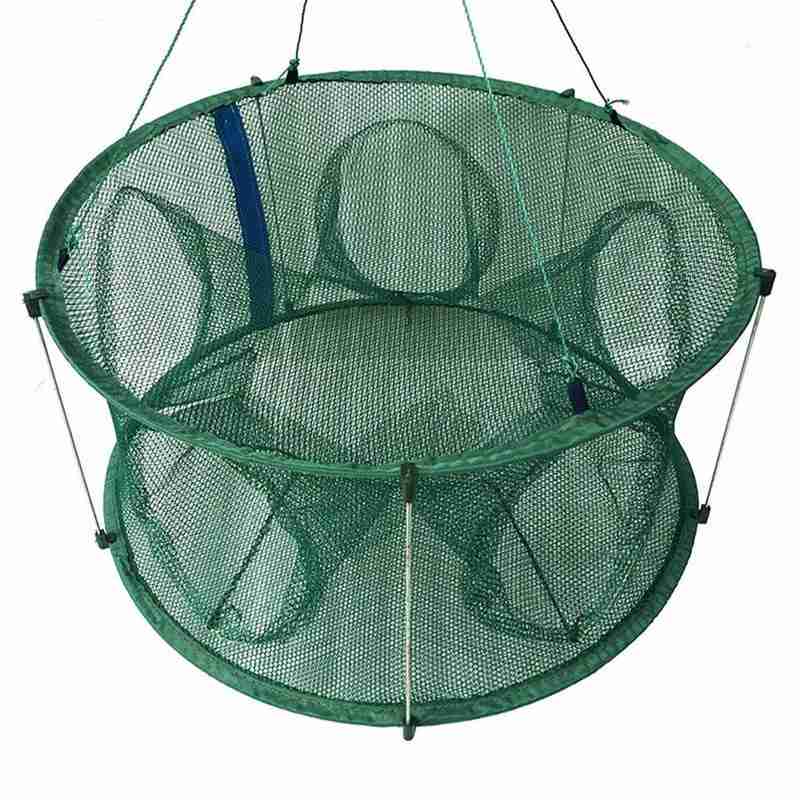 Automatic Fishing Net Round Shape Trap Cage Open For Crab Net Easy Fishing Lobster Crayfish Use X4B3