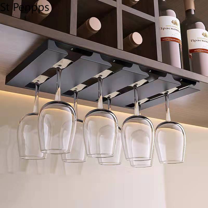 Estante para copas de vino debajo del gabinete, colgador de almacenamiento, organizador de Metal para Bar y cocina