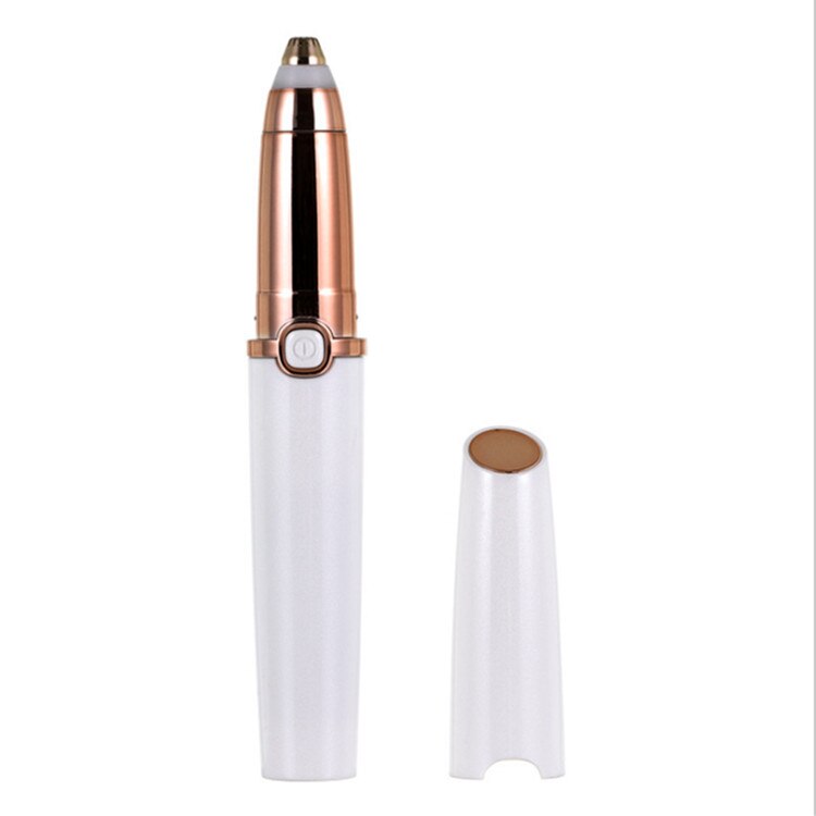 Elektrische Wenkbrauw Epilator Trimmer Make Pijnloos Mini Scheerapparaat Eye Brow Scheerapparaten Draagbare Facial Hair Remover Voor Vrouwen: white