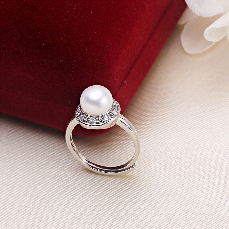 ZHBORUIN Perle Schmuck einstellen 100% Reale Natürliche Perle Halskette Ohrringe Ring 925 Sterling Silber Schmuck-einstellen Für Frauen