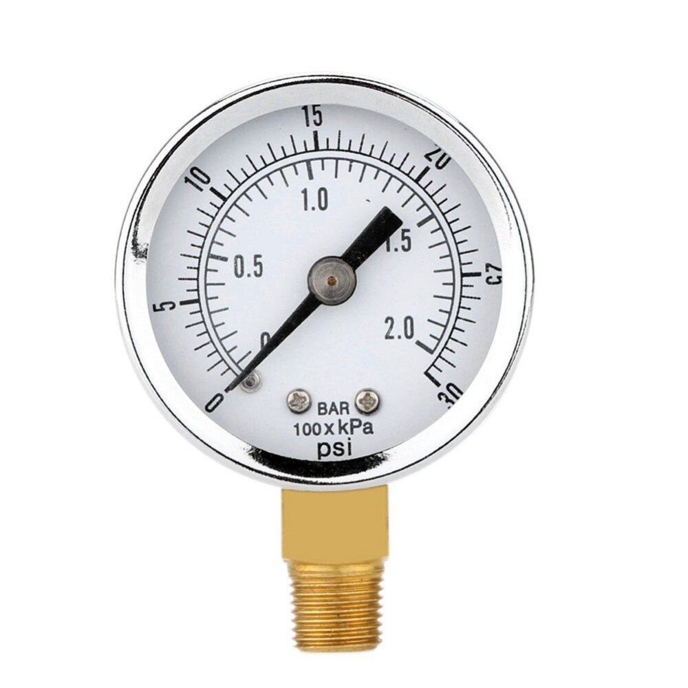 Vakuum manometer mini skive luft vakuum trykkmåler måler stabil ytelse trykkmåler dobbel skala 0-30 psi