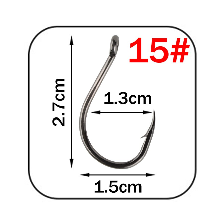 Wpe mærke 1 pakke fiskekrog størrelse 7#-15#  krog med modhager højkulstofstål enkelt cirkel karpe fiskekrog jig tilbehør: Marine blå