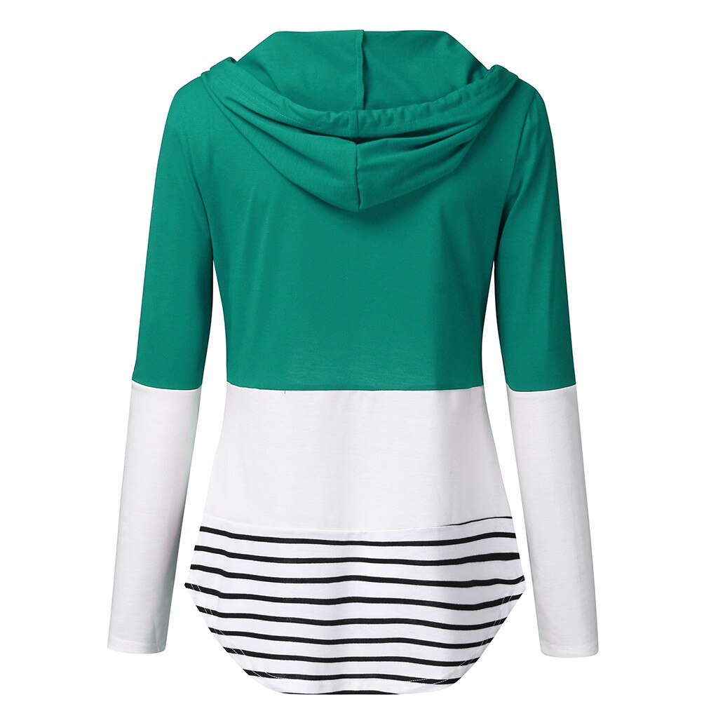Maternity Nursing Hoodie Women Maternity Long Sleeve Striped Hoodie Nursing Sweatshirts For Breastfeeding беременная