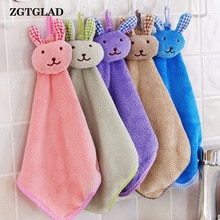 1 Stck niedlich Hase Korallen Vlies Handtuch Küche Aufhänger Waschlappen SchöNe