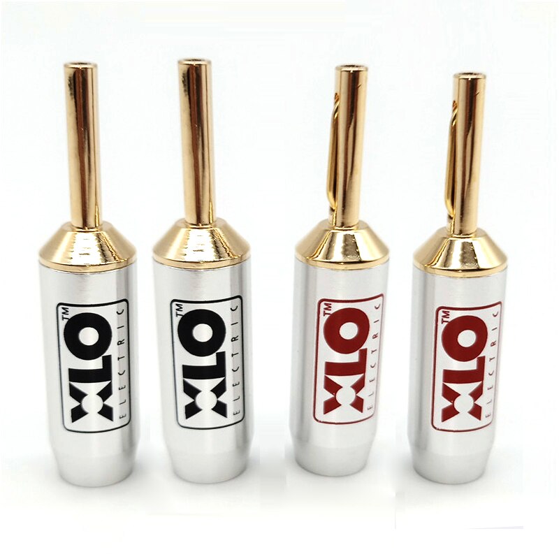 XLO Banana Plugs - 24K Gold Plated Connectors - 4 pcs for Speaker Cable