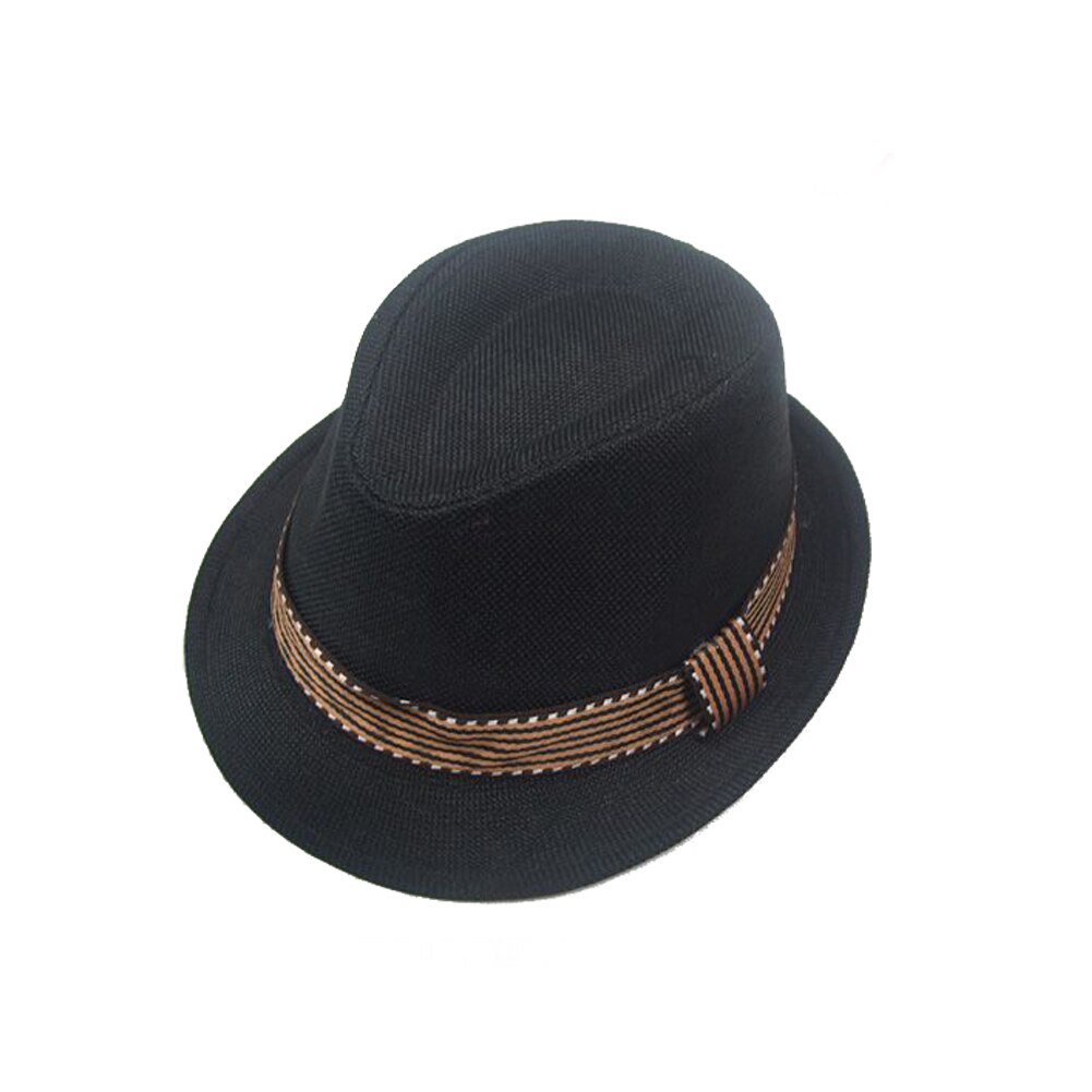 Kids Fedora Hat, Classic Cool Jazz Cap Sunhat for Children Boys Casual Party Photography Tool: Black