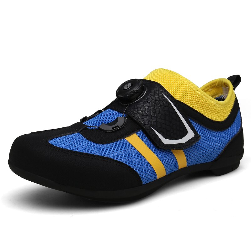 Weg Fietsen Schoenen Ultralight Ademende Schoenen Professionele Fiets Racing Atletische Sneaker: Blauw / 9.5