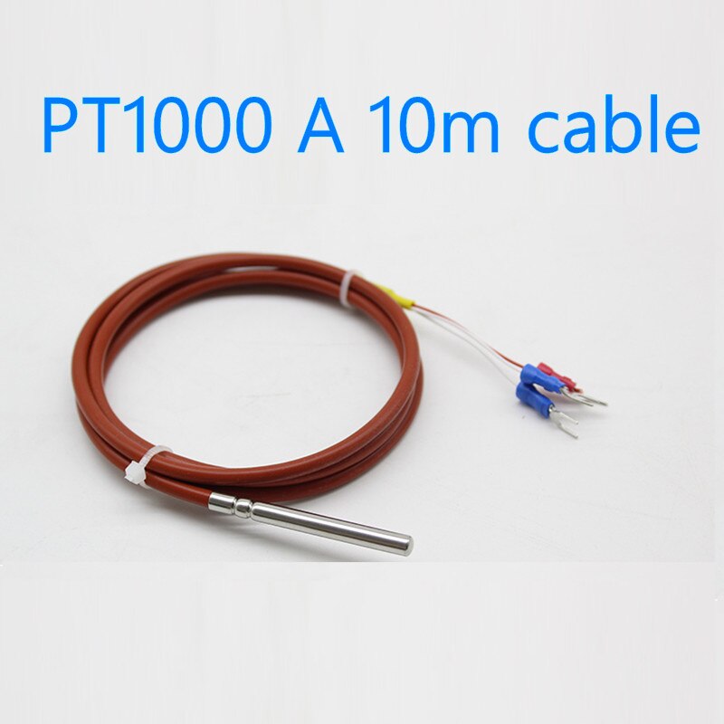 Waterproof Pt1000 temperature sensor silicone wire shield cable: PT1000 A 10m cable