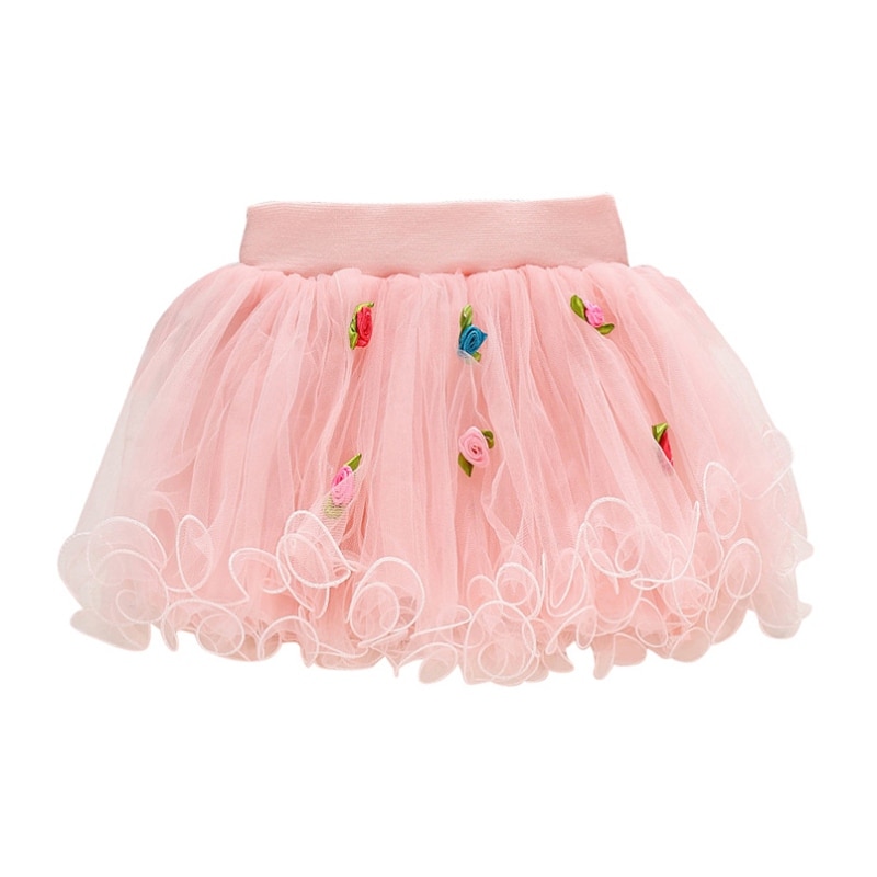 Jupe Tutu Rose pelucheuse pour petites filles | Robe de bal de fête, couleur unie, motif princesse, Tulle, Mini, 1-4ans, offre spéciale