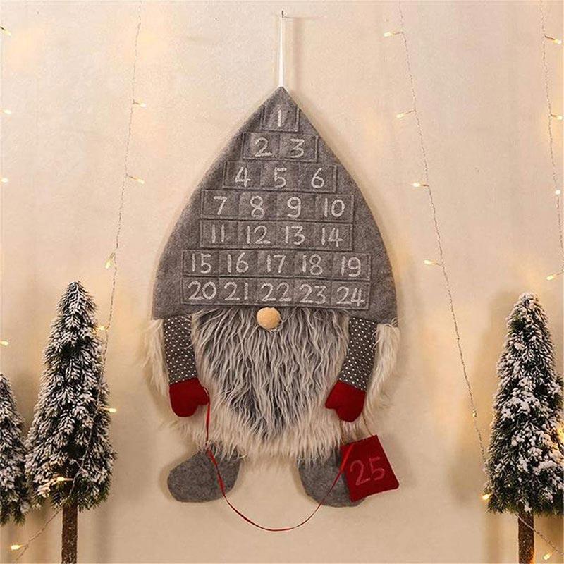 Stof julekalender stof adventsdukke nedtælling julemandskalender julepynt til år jul