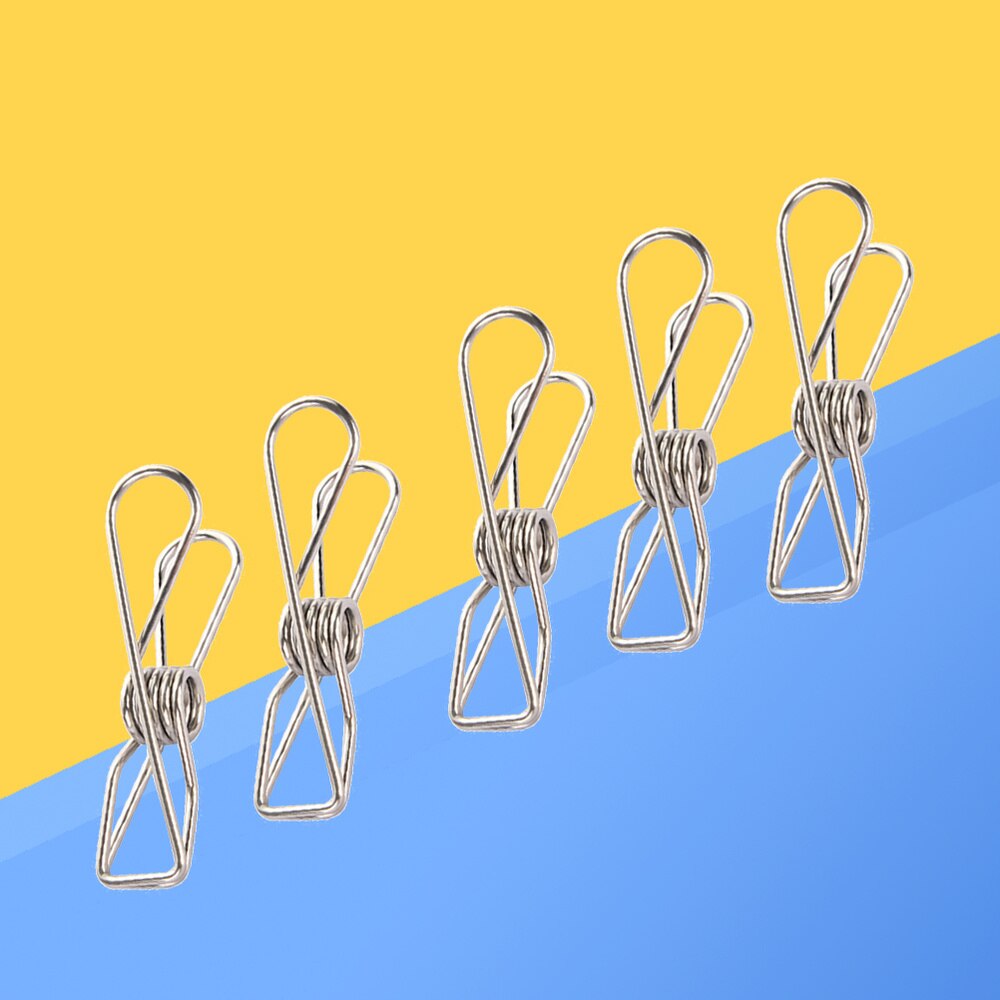 Stainless Steel Binder clip Multi-purpose Sturdy Utility CLips Sock Pins for Clip Clothes