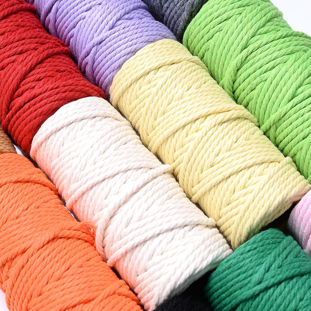 iYOE 28m/Roll 3mm Solid Color Cotton Cord Thread Making Macrame String Diy Craft Accessories Home Decoration