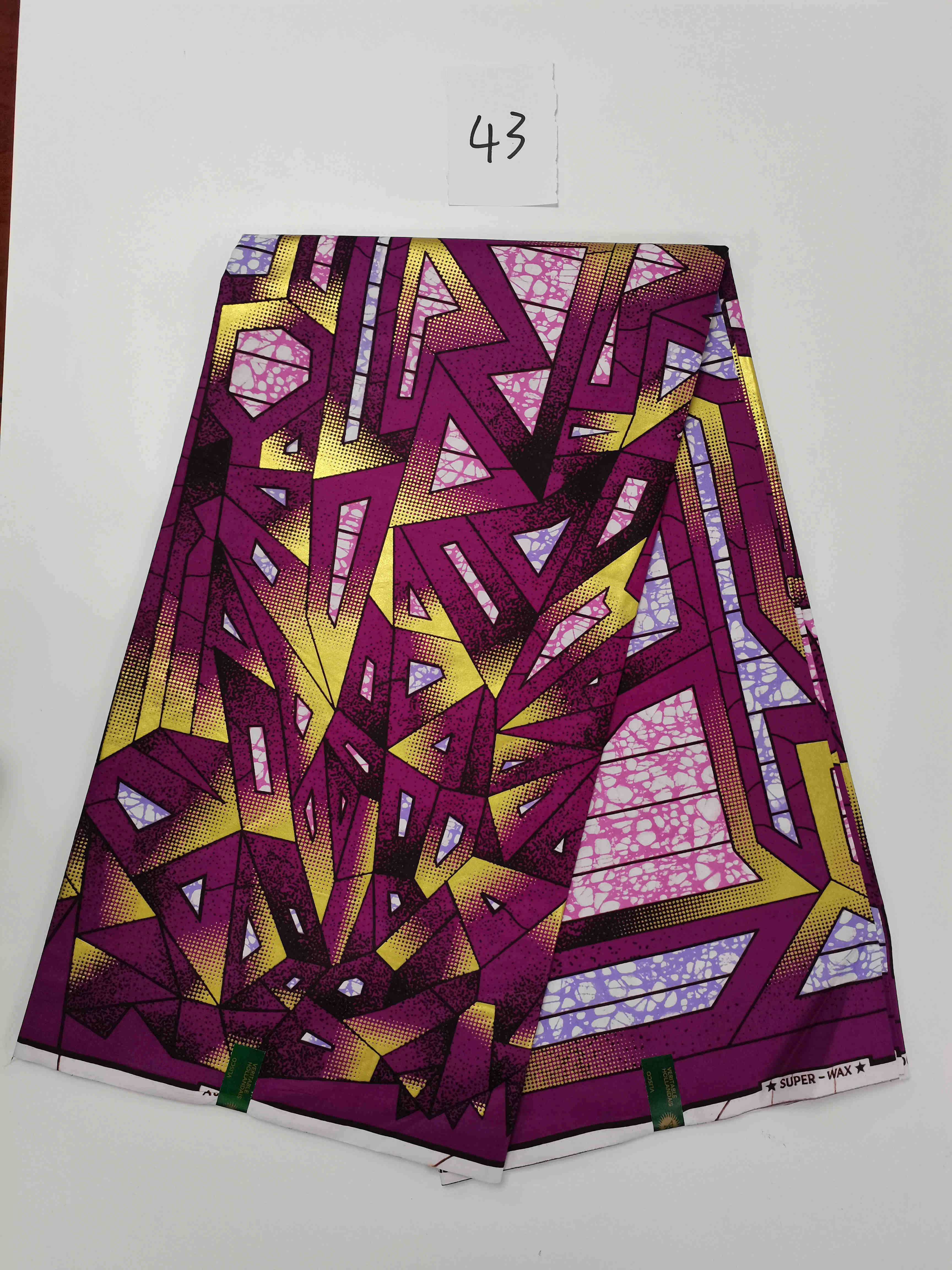 6 Yard African Wax Sewing Fabric Material Ankara Nigerian 100% Cotton Golden Material For Dress Bag: 302-20