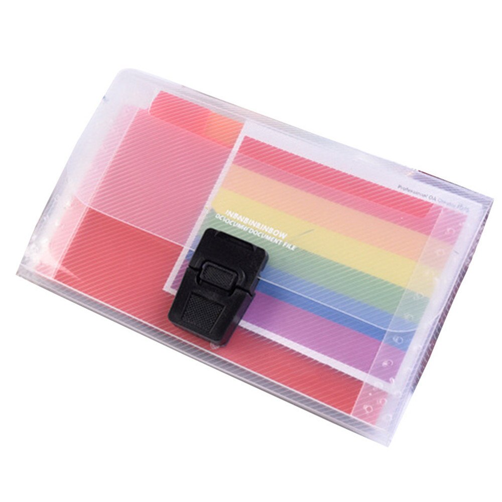 Plastik  a6 mappe mappe fil organizer fil udvidende pung 13 lommer seddel mappe papirholder multifunktion kontorartikler: C