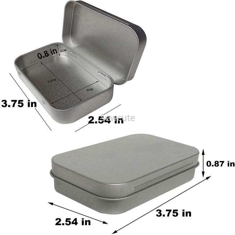 6 Pcs Metal Hinged Tin Box Container Mini Portable Small Storage Container Kit with Lid Craft Container Empty Boxes Home Storage