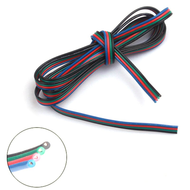 Led Rgb Verlengkabel Draad Snoer Voor Rgb 3528 5050 5630 7020 Led Strip Licht 1 M 5 M 10 M 4 Pin Rgb Led Wire Kabel