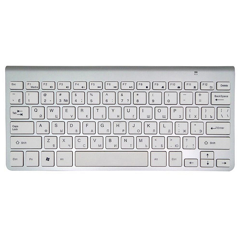 Russische Tastatur Ultra Dünne Stumm Drahtlose Tastatur Schere 2,4G Tastatur für Mac Fenster XP 8 7 10 Aussicht Android TV Kasten: Silber-