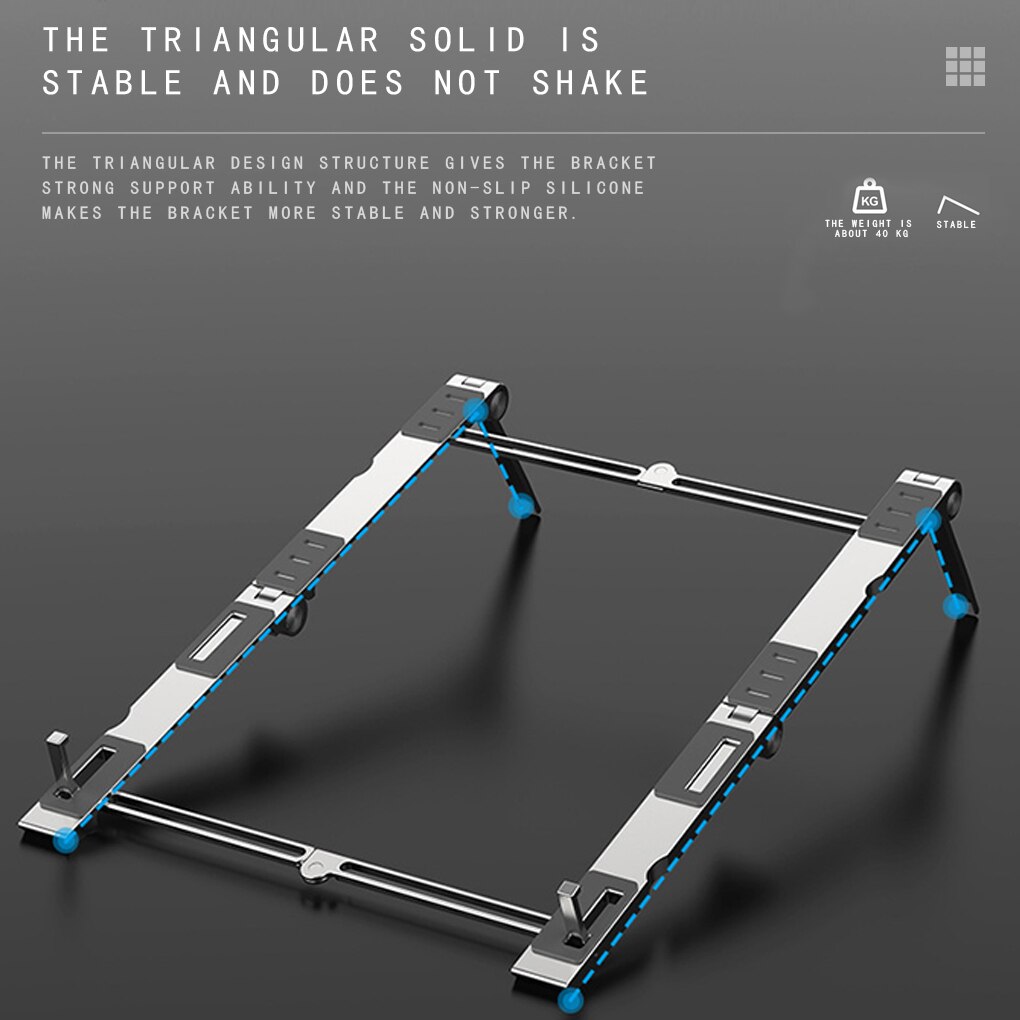 Adjustable Foldable Laptop Stand Portable Non-slip Tablet Laptop Holder Zinc Alloy Cooling Bracket For Notebook Macbook Pro