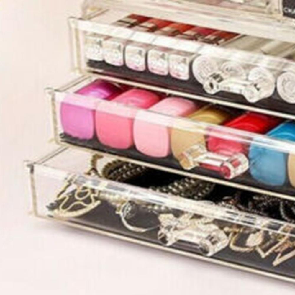 Cosmetische Organizer 2-Layer Laden Opbergdoos Acrilico Bureau Sieraden Organizer Acryl Make Organizer Regeling