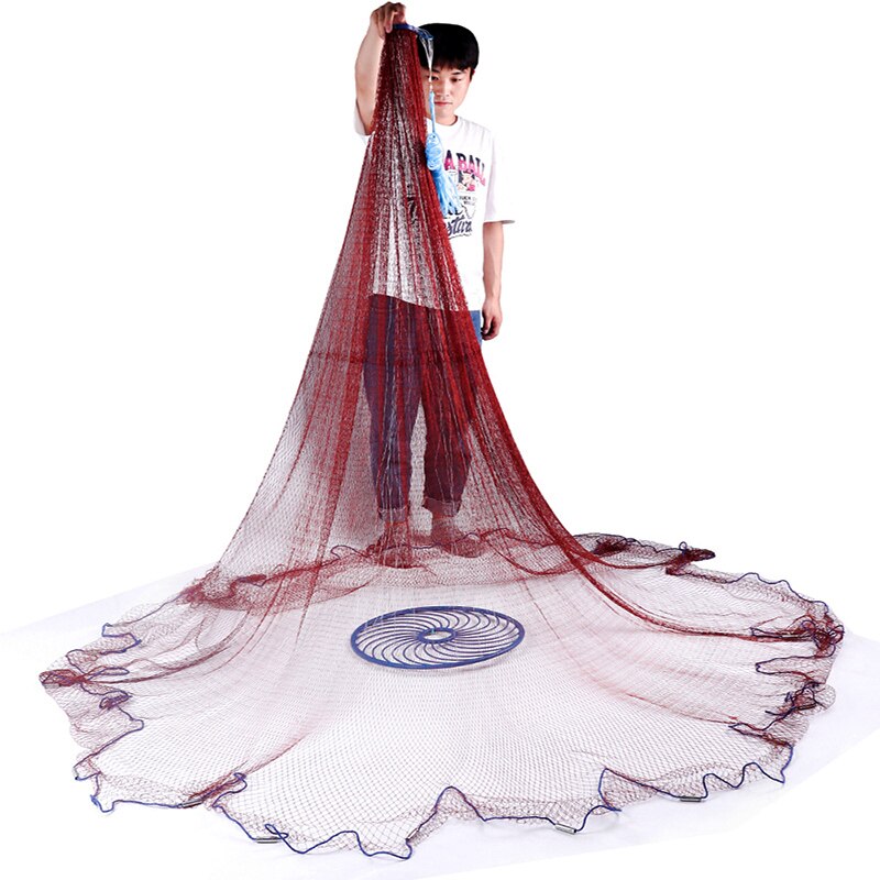 Lawaia Portable Fishing Throw Nets Casting Net Telescoping Outdoor Hand Throw Catch Fish Network with Steel Sinker