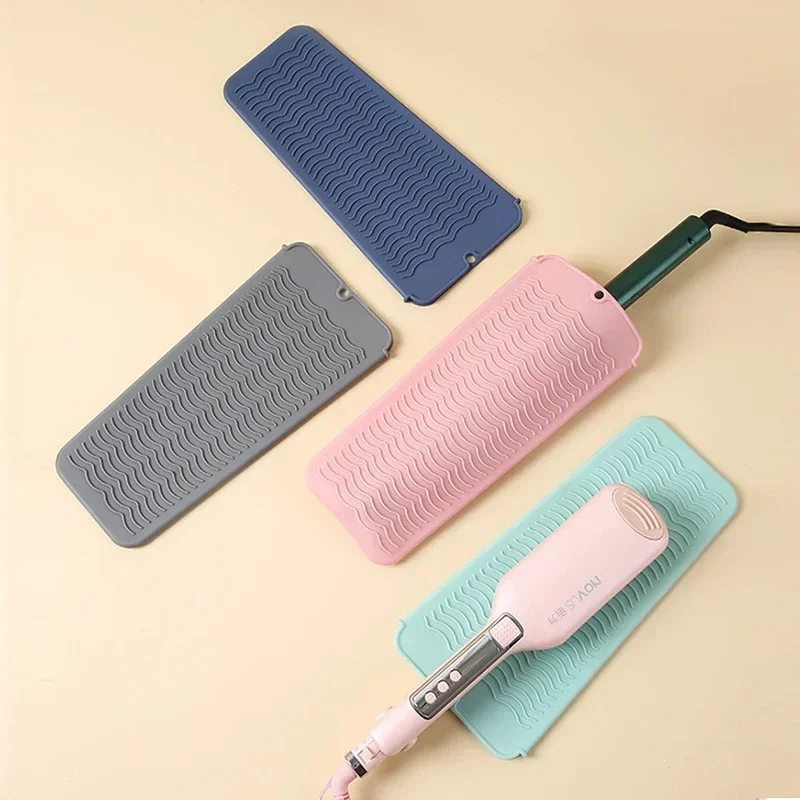 Cubierta de silicona para rizador de pelo, bolsa de almacenamiento para alisador de pelo, rizador de peluquería, estera aislante, bolsa resistente al calor