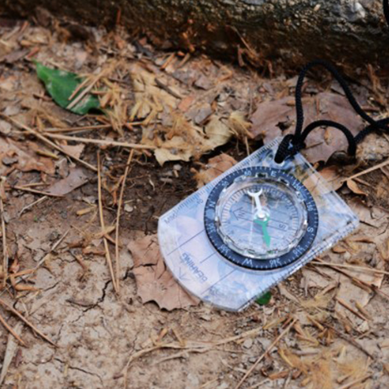 Mini Compass Map Outdoor Hiking Camping Survival Guiding Tool