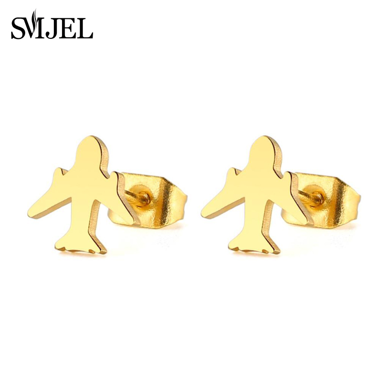 SMJEL-pendientes pequeños negros para bicicleta para hombre y mujer, joyería para Piercing en la oreja de acero inoxidable, aretes deportivos para Fitness,: Bañado en rodio de imitación