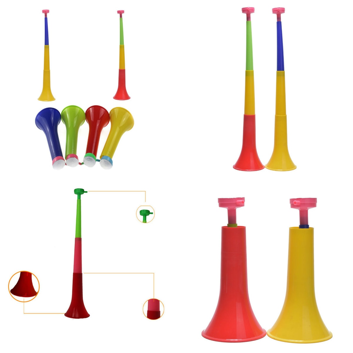 Bocina para anime de estadio de fútbol extraíble, cuerno de porristas, instrumento Musical de trompeta de Chico, Color aleatorio