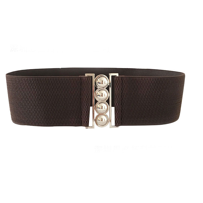 Curele elastice late elastice de lux pentru femei rochie cu cataramă metalică argintie curea din țesătură corset feminin accesorii de îmbrăcăminte: Cafea