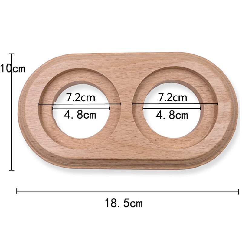 Switch Accessories Wooden Base Round Hole Diameter 72 mm Retro Switch Socket Wooden Base Brown Primary Wood Color: 2-Gang Light Color