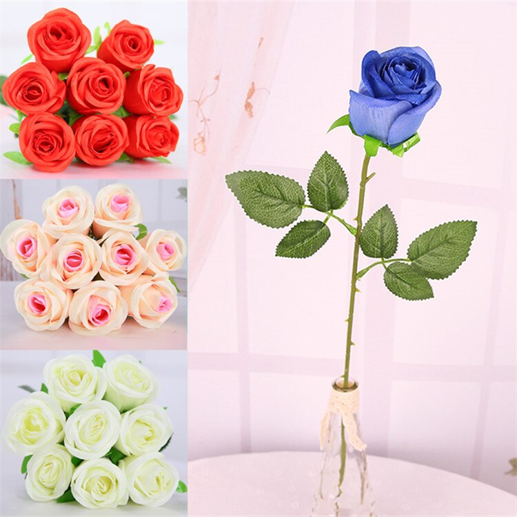Gul ægte touch rose kunstige silke blomster blomster dekorative blomster hjem eller jul fest dekoration bryllup dekoration