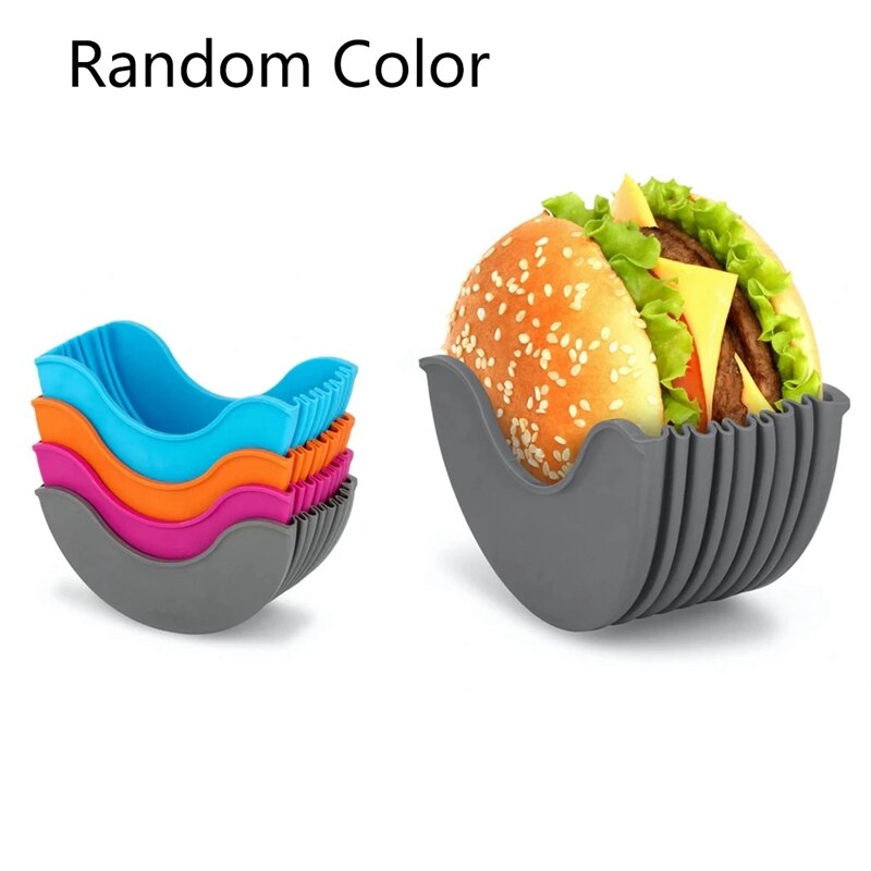 4Pcs Burger Fixed Box Kitchen Burger Holders Washable and Reusable Retractable Plastic Burger Rack Burger Plates Rack