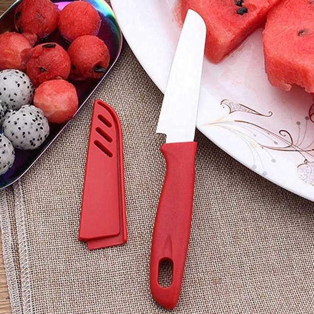 Rustfrit stål vandmelon skiver skæret corer melon ske peeler ispille maskine vegetabilsk og frugtkniv: Frugtkniv