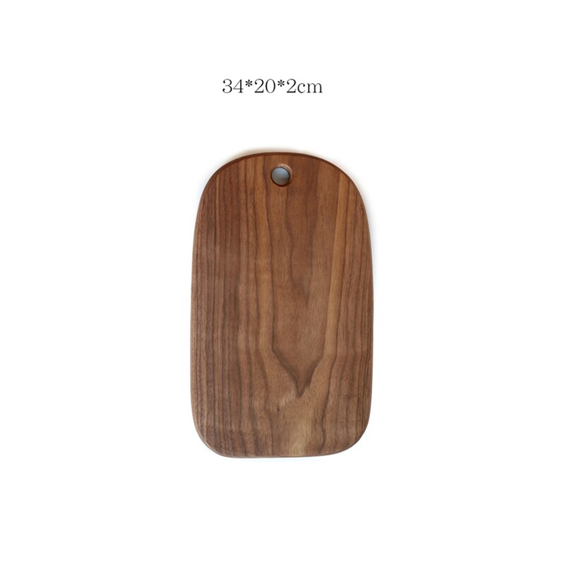 Sort valnød skærebræt hele træ pizza bøf brød bord skære grøntsager frugt massivt træ skærebræt: B