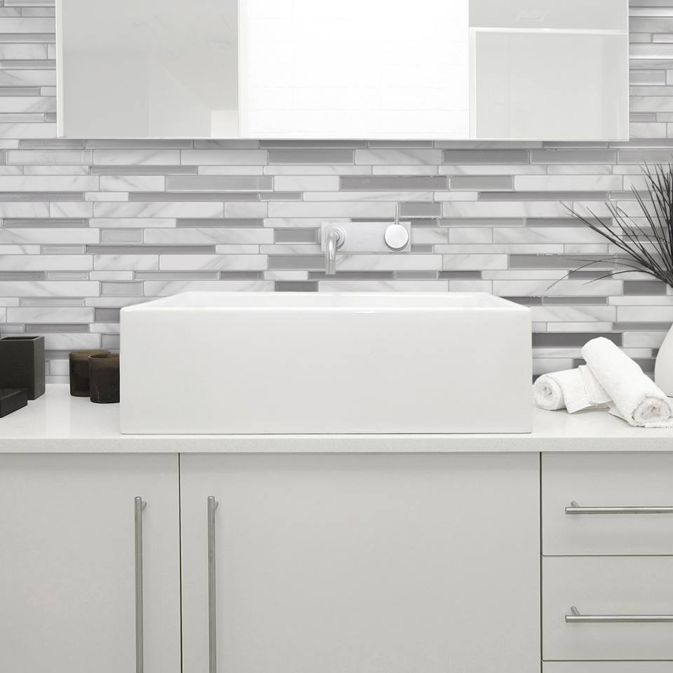 Abnehmbare Zauberstab Aufkleber Carrara Marmor 3D Wirkung Tapete Wasserdichte Kleber Fliesen DIY Tapeten für Küche Schlecht Küche