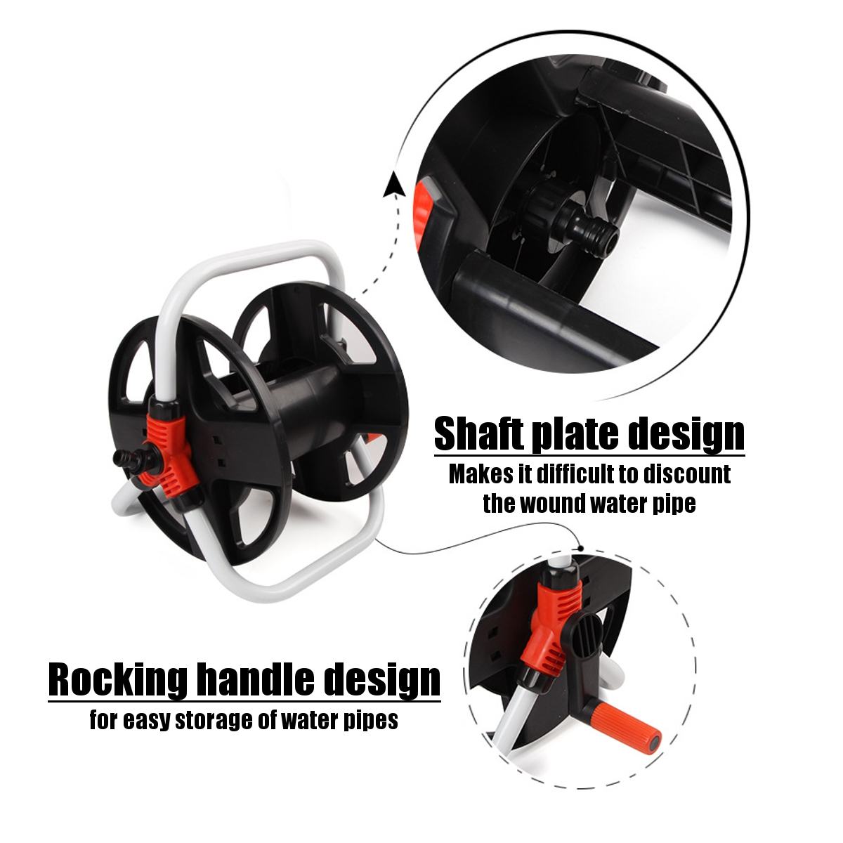 Garden Hose Reel Cart Four Wheels Portable Water Hose Rack Watering Trolley Car Washing Pipe Storage Holder Irrigation Supplies