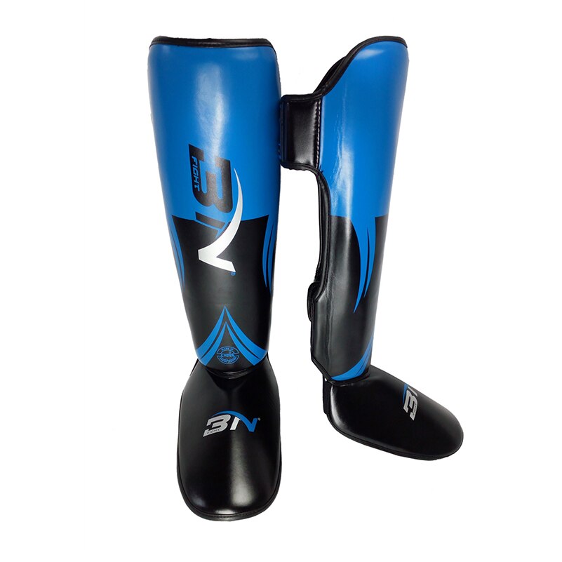 1 Pair Boxing Shin Guards PU Leather Ankle Foot Protector MMA Muay Thai Training Leg Warmers Strong Shin Pads