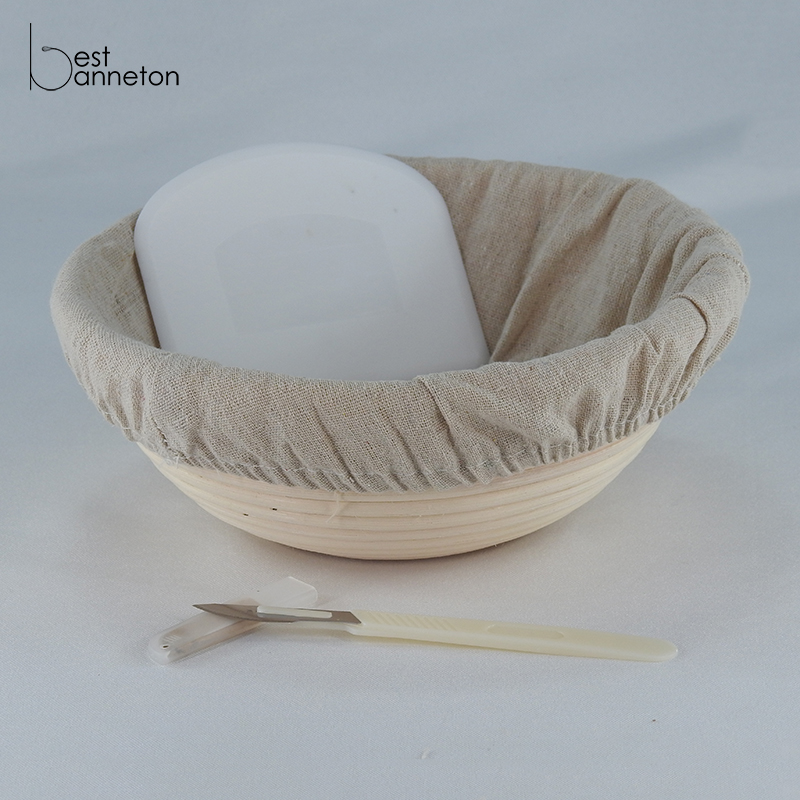 Best banneton 9 Inch Banneton Proofing Basket Set - for and Home Bakers Bowl Scraper and lam Brotform Cloth Liner