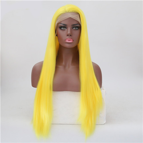 VREUGDE & BEAUTY 15 Stijlen Synthetisch Natuurlijk Smooth Lange Rechte Lace Front Pruik Hoge Temperatuur Fiber Voor Vrouwen Pruiken 28 inches: IMG-012