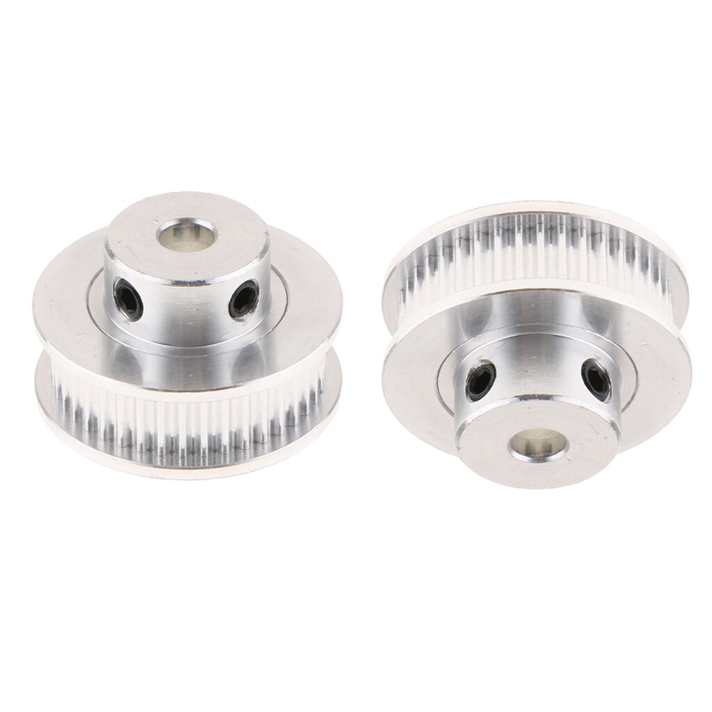 Aluminum Alloy 3D Printer GT2 Synchronous Wheel Timing Belt Pulley 5mm Bore 40 Teeth with 2mm Pitch 2PCS