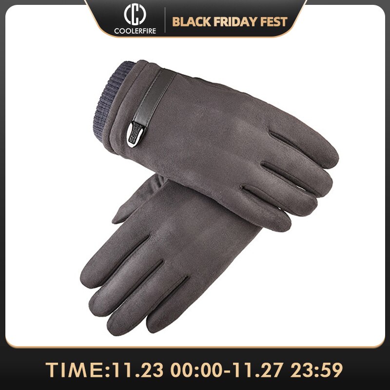 Heren handschoenen, suède leer, zwart grijs, halve vinger, elastische handschoenen, outdoor fietshandschoenen, winter warme handschoenen, 033 stuks