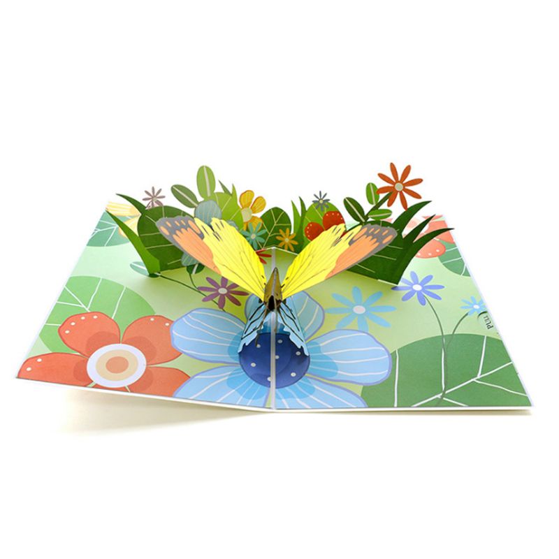3D Pop hoch Karikatur Schmetterling Hochzeit Einladung Karte Geburtstag Weihnachten murmeln der Schild Gif
